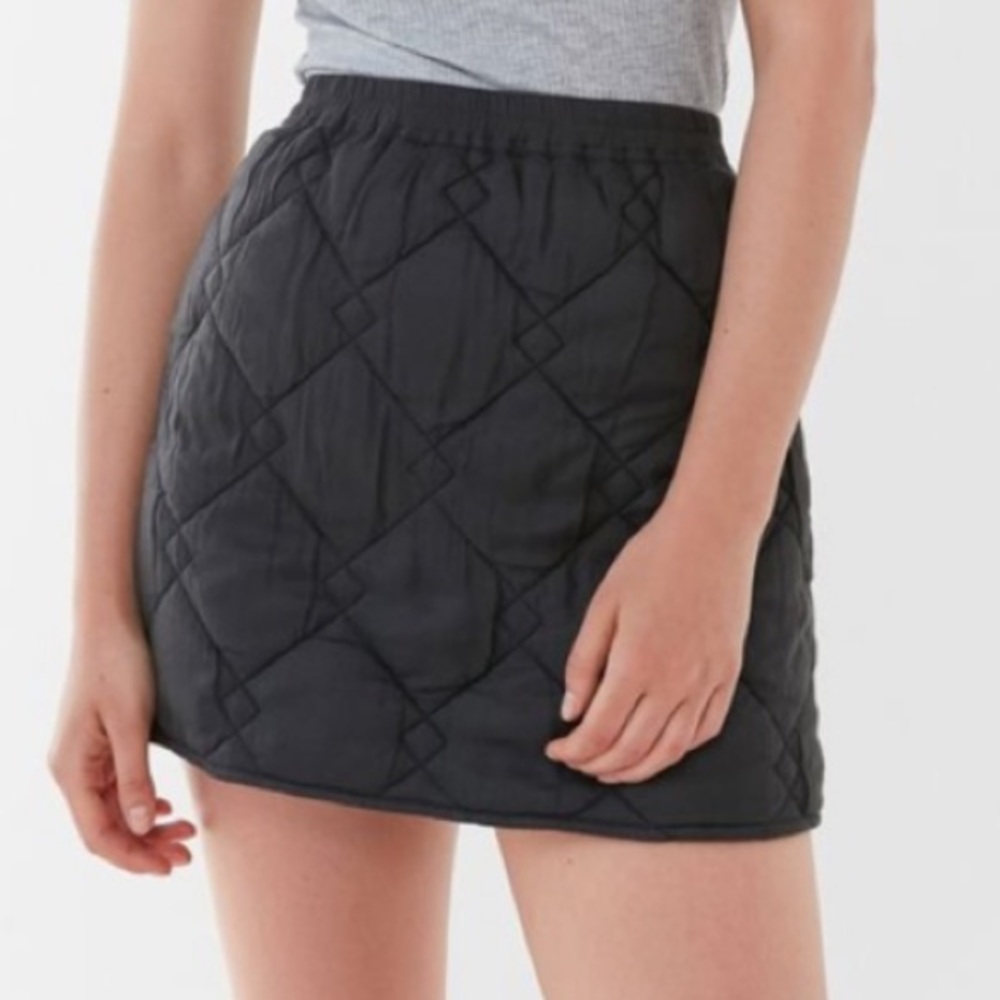 Grey quilted urban outfitters mini skirt